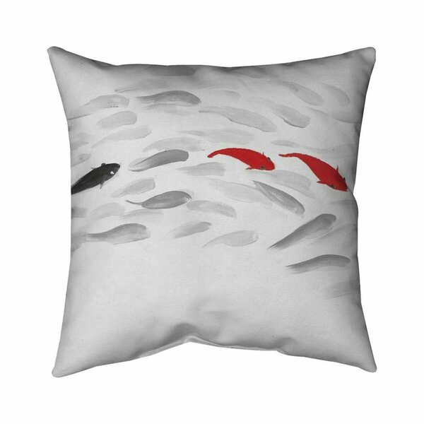 Begin Home Decor 20 x 20 in. Swimming Fish Wave-Double Sided Print Indoor Pillow 5541-2020-AN278